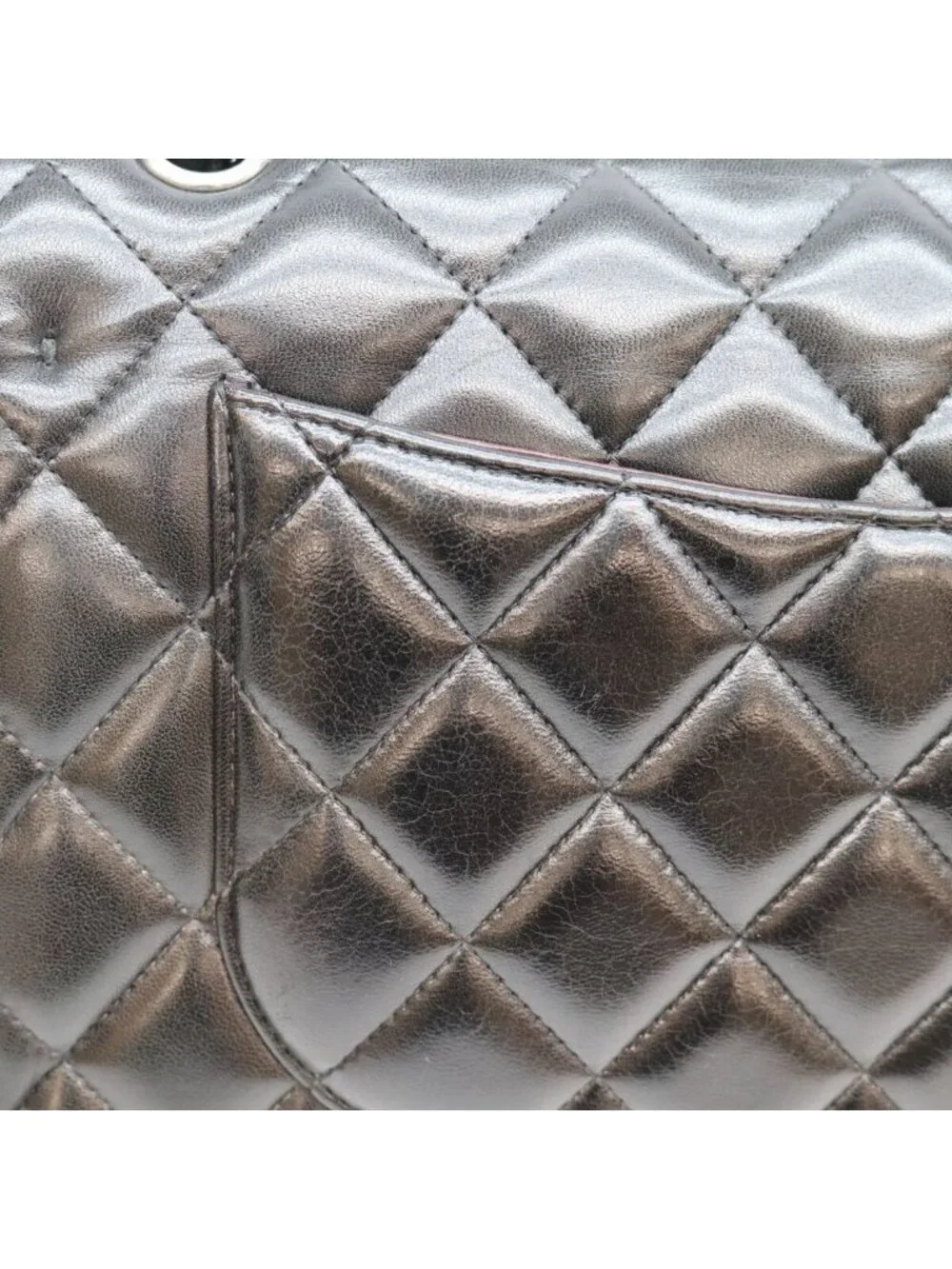 Chanel Black Lamb Silver Double Flap Maxi Quilted 30